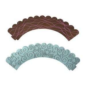   Cupcake Wraps Brown with pink lines/Blue with brown swirls: Kitchen