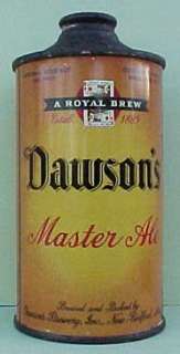 DAWSONS MASTER ALE Cone Top Beer Can MASSACHUSETTS  