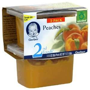 Gerber 2nd Foods Baby Foods Sitter Peaches 2   3.5 Oz Packs   8 Pack