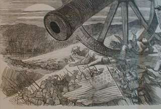 American Juggernaut   Mass DEATH 1864 Civil War Cartoon  