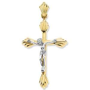  Divine 14K White Gold Crucifix Pendant   7.3 Grams 