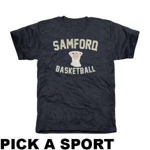   Samford Bulldogs Legacy Tri Blend T Shirt   Navy Blue Sports