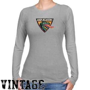  UAB Blazers Ladies Ash Distressed Logo Vintage Long Sleeve 
