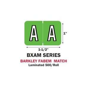  1 H x 1 1/2 W Barkley BXAM Series Alpha Roll Labels A Z 