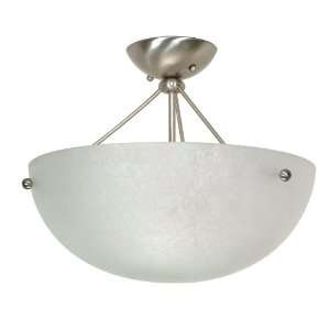   Brushed Nickel Semi Flush Dome with Water Spot Glass