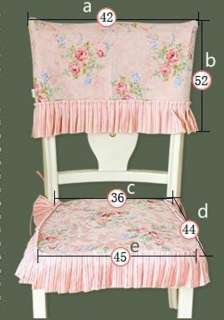 Shabby Delicate Victorian Pink Rose Floral Chair Pad & Chair back 