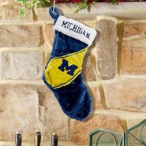 Michigan Wolverines Colorblock Plush Stocking:  Sports 