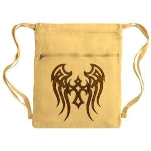   Messenger Bag Sack Pack Yellow Tribal Cross Wings 