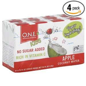ONE Kids Apple Coconut Water Drink, 8 Count, 6.75 Ounce (Pack of 4 