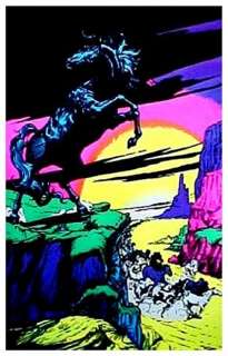 Auth~70s BLACKLIGHT STALLION~Wild Horse s Poster~FreeSh  