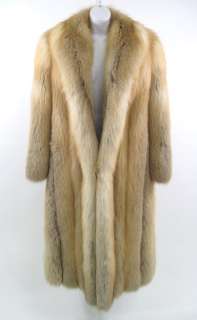 DESIGNER Golden Isle Red Fox Fur Full Length Coat Sz L  