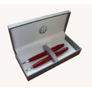  Bill Blass Red and Chrome Pen and .9mm Pencil Set Office 