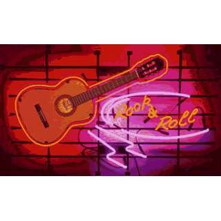  Rock and Roll Acoustic Guitar Neon Sign: Automotive