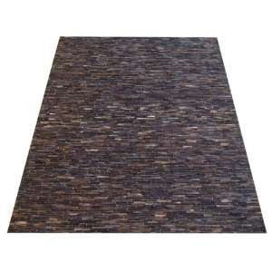  Majorca Brown Rectangle Cow Hide Leather Rug   9 x 12 