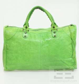 Balenciaga Apple Green Leather Work RH Bag  