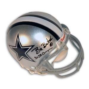 Bill Bates Autographed/Hand Signed Dallas Cowboys Mini Helmet with 3X 