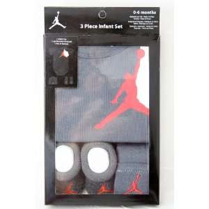 Nike Jordan Infant New Born Baby Lap Shoulder Bodysuit, Booties and 