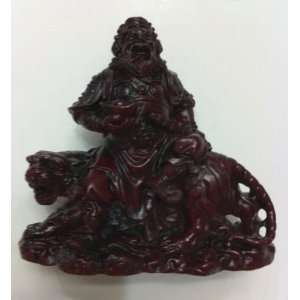 God of Wealth Tsai Shen Yeh Sitting on Tiger Statue Figurine  