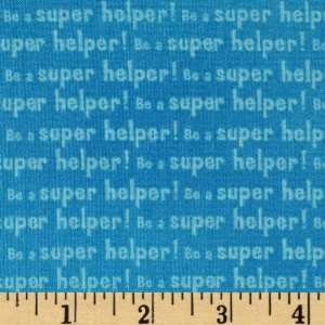 44 Wide Veggie Tales Helping Hands Super Helper Blue Fabric By The 