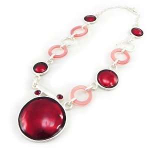  Necklace designer Movida red silver. Jewelry