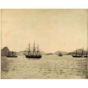   Harbor Ships Marine Vessels   Original Halftone Print