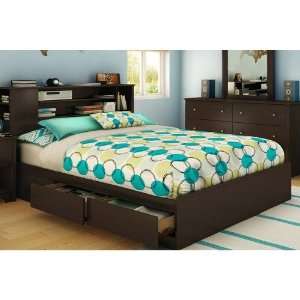 South Shore Vito Queen Size Mates Bed in Chocolate:  Home 
