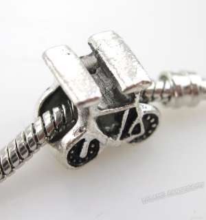 250 Antique Silver Bike Bicycle European Bead Fit Charm Bracelet 