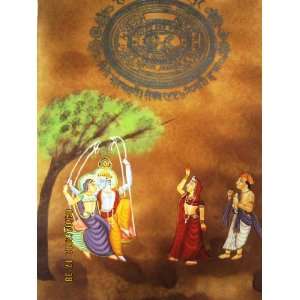  Indian Regional Folk Art Unframed Hand Painted Depictions of Hindu 