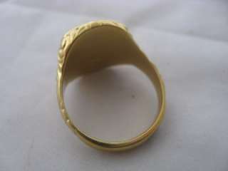  VICTORIAN 9ct GOLD PLATE CREST REARING HORSE RING SIZE R FREE P&P UK