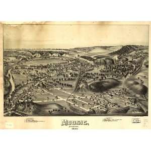 Historic Panoramic Map Moosic, Pennsylvania 1892 / drawn & published 