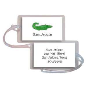  personalized luggage tags   green gator tag