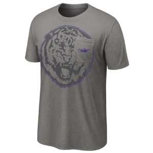  LSU Tigers Nike Vault Grey Heather Pocket T Shirt Sports 
