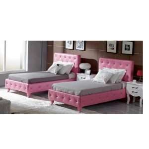  Monte Carlo Pink Leatherette Modern Bed
