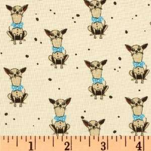  44 Wide Whos That Girl? Chihuahua Ivory Fabric By The 