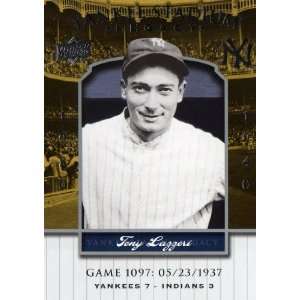  2008 Yankee Stadium Legacy #1097 Tony Lazzeri Sports 