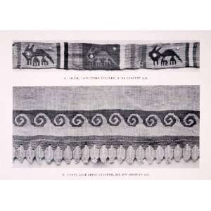  1930 Halftone Print Headband Textile Chimu Chimor Moche 
