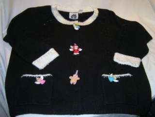 STORYBOOK KNIT HSN black Christmas knit sweater 2X Plus  