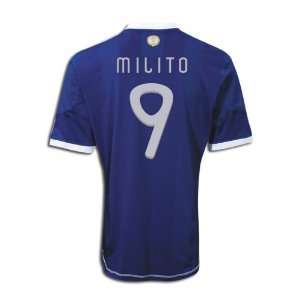  #9 Milito Argentina Away 2010 World Cup Jersey (Size L 