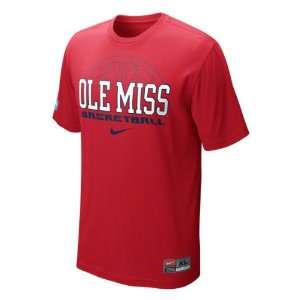 Mississippi Rebels Nike 2011 2012 Red Official Basketball Practice T 