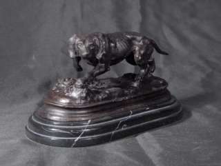French Bronze Casting Blood Hound Dog Signed Mene  