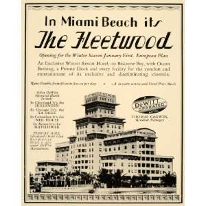 1934 Ad Fleetwood DeWitt Hotel Cagwin Tour Travel   Original Print Ad