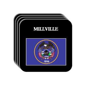 US State Flag   MILLVILLE, Utah (UT) Set of 4 Mini Mousepad Coasters
