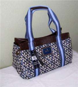   Womens Purse Tote Handbag Shopper Medium Iconic Brown Navy NWT  