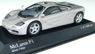 43 Scale 1993 McLaren F1 Road Car   Minichamps Silver  
