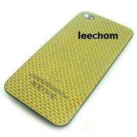Back Rear Cover Case Replace For Iphone 4 4G Carbon Fiber Pattern Gold 