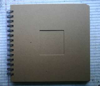 Square Bare Chipboard Album w/square cutout 6pgs  