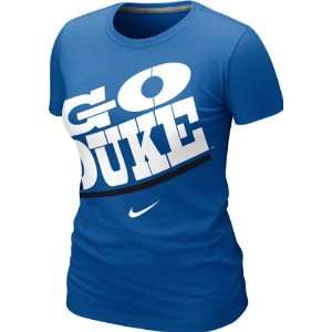  Duke Blue Devils Womens Royal Nike Gridiron T Shirt 