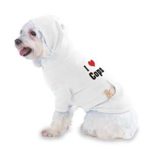  I Love/Heart Cops Hooded T Shirt for Dog or Cat X Small 