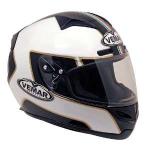   Vemar Eclipse Motorcycle Helmet   Metha White/Black Medium: Automotive