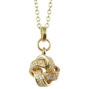  Merii Gold Plated Silver White Cubic Zirconia 45cm Knot 